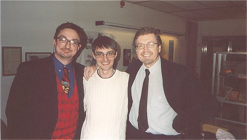 Joakim Stenshäll, Oleg Mezjuev and 
Peter Lundberg before the concert.